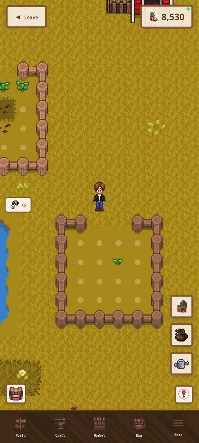 Planting and watering a plot in a single tap with the seed picker